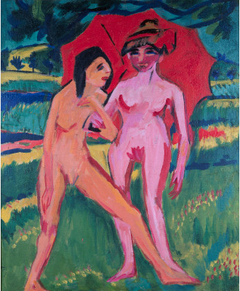 Two Girls under an Umbrella by Ernst Ludwig Kirchner