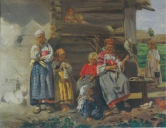 В деревне by Vladimir Makovsky