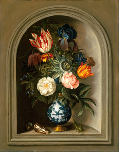 Vase of Flowers in a Niche by Anonymous