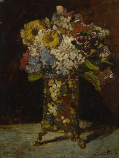 Vase with Flowers by Adolphe Joseph Thomas Monticelli