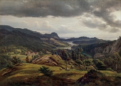 View of Lysekloster near Bergen by Johan Christian Dahl