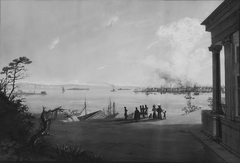 View of the City of New York and Governors Island Taken from Brooklyn Heights on the Morning after the Conflagration by Nicolino Calyo