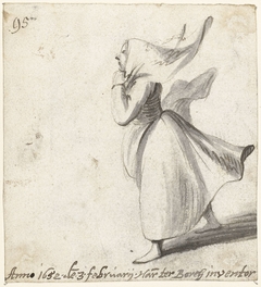 Vrouw met een sjaal, naar links by Harmen ter Borch