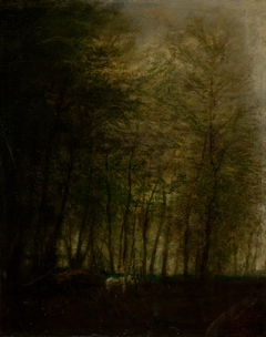 Wagon in the Woods by László Mednyánszky