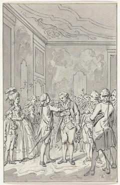 Willem V vereert de helden van de zeeslag bij Doggersbank, 1781 by Jacobus Buys