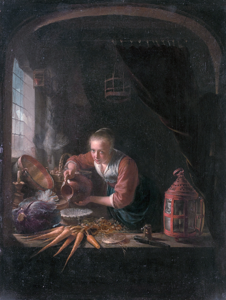 Woman Pouring Water into a  Bowl