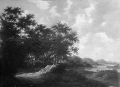 Wooded Landscape with a River by P Coiffre