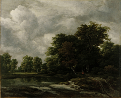 Wooded Landscape with Travellers by Jacob van Ruisdael