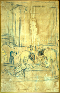 Workers on the Building Site by Edvard Munch