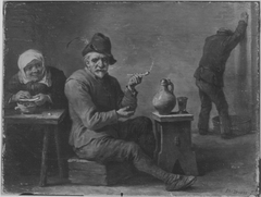 Zwei Bauern und ein altes Weib in der Schenke by David Teniers the Younger