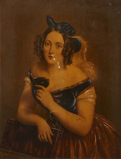 A Lady in a Bal Masque Costume by possibly French School