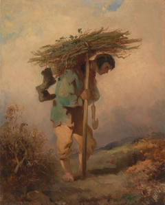 A Man Carrying Faggot by George Chinnery