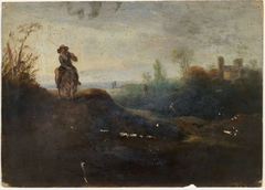 A Man on Horseback and other Figures by William Howis senior