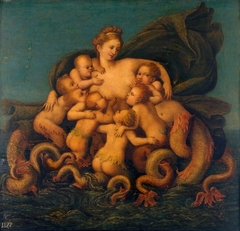 A Mermaid Feeding her Young