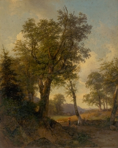 Alpine Landscape with Trees in the Foreground by Joseph Höger