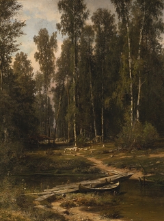 At the Edge of a Birch Grove (Bridge to a Lumbering Site) by Ivan Shishkin