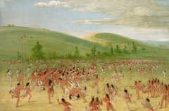 Ball-play of the Choctaw--ball up by George Catlin