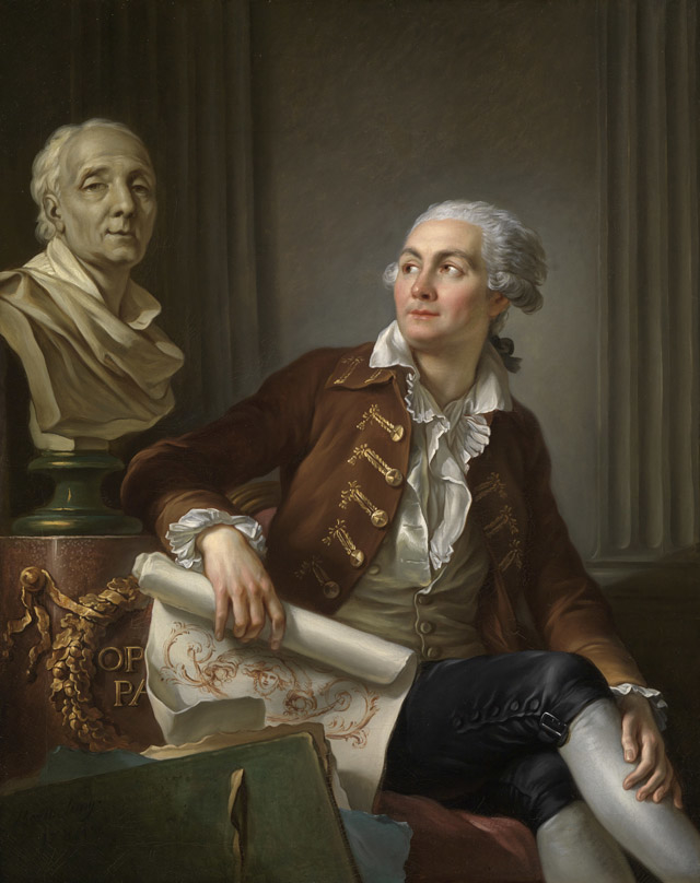 Bildnis eines Herrn mit der Büste des Denis Diderot