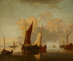 Boats on a Calm Sea by manner of Willem van der Velde the younger