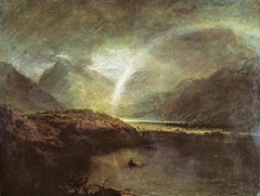 Buttermere Lake, with Park of Cromackwater, Cumberland, a Shower by J. M. W. Turner