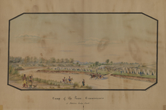 Camp of the Peace Commissioners at Medicine Lodge Creek by Hermann Stieffel