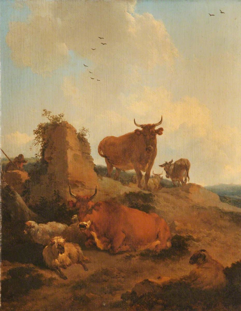 Cattle and Sheep in a Landscape