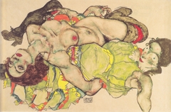 Couple de femmes amoureuses by Egon Schiele
