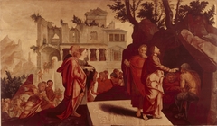 De opwekking van Lazarus by Jan van Scorel