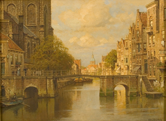 De voorstraathaven bij de Grote Kerk te Dordrecht