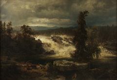 Die Labrofälle bei Kongsberg in Norwegen by August Leu