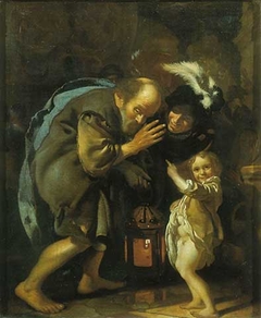 Diogenes searches for an honest person with his lantarn by Adriaen van der Werff