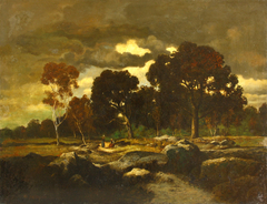 Dusk in a forest by Théodore Rousseau