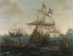 Dutch Ships Running Down Spanish Galleys off the English Coast, 3 October 1602 (formerly entitled Dutch Ships Running Down Spanish Galleys off the Flemish Coast, 3 October 1602) by Hendrik Cornelisz. Vroom