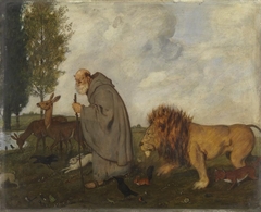 Einsiedler mit seinen Freunden by Adolf Hengeler