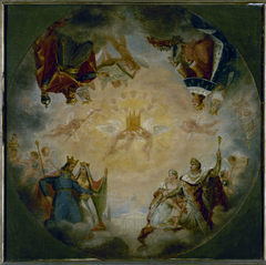 Esquisse pour le Panthéon (église Sainte-Geneviève) : Gloire des dynasties royales et impériales devant sainte Geneviève