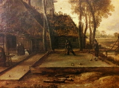 Evening game of kolf in a Dutch village by Aert van der Neer