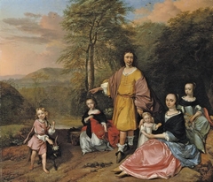 Family Portrait in a Landscape by Barend Graat