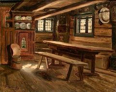 Farm Interior from Bolkesjø by Adolph Tidemand