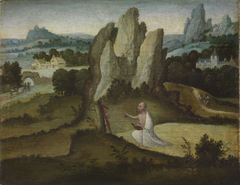 Felslandschaft mit dem büßendem Heiligen Hieronymus by Joachim Patinir