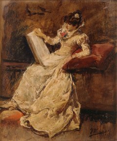 Figura femenina sentada by Ignacio Pinazo Camarlench