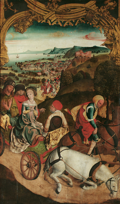 Flucht der hll. Cantius, Cantianus und Cantianilla (Innenseite); Christus am Ölberg (Außenseite) by Master of the Krainburg Altar