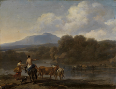 Ford in Southern Landscape by Nicolaes Pieterszoon Berchem