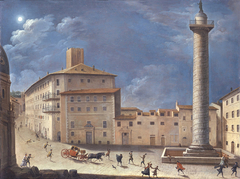 Genre scene at the Trajan's Column by Giacomo van Lint