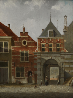 Gezicht op de in 1864 afgebroken Vuilpoort (Binnenzijde) by Hendrik Frederik Verheggen