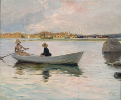 Girls in a Rowing Boat by Albert Edelfelt