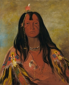 H'co-a-h'co-a-h'cotes-min, No Horns on His Head, a Brave by George Catlin