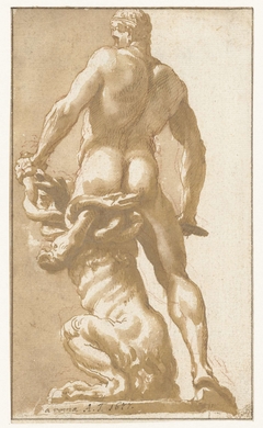 Hercules doodt de Hydra van Lerna by Augustinus Terwesten I