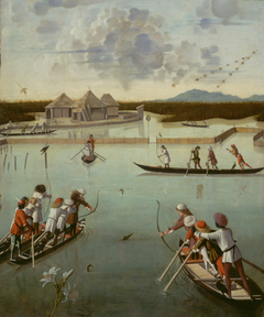 Hunting on the Lagoon (recto); Letter Rack (verso)