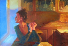 In a Cafe. Marina. by Misha Lapitskiy