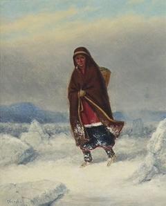 Indian Woman in a Winter Landscape by Cornelius Krieghoff
